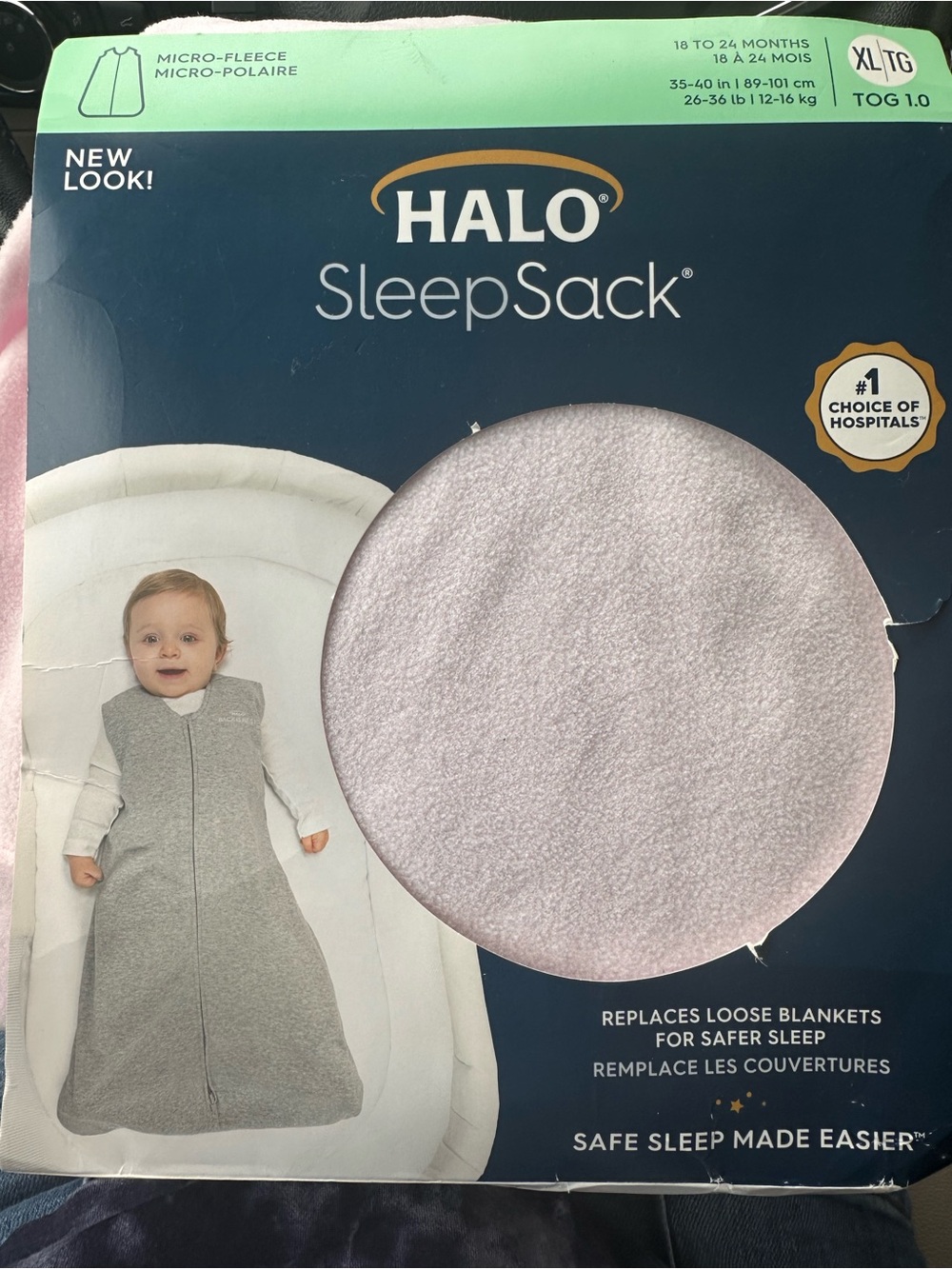 HALO SleepSack Micro-Fleece Baby Sleep Sack - Light Pink